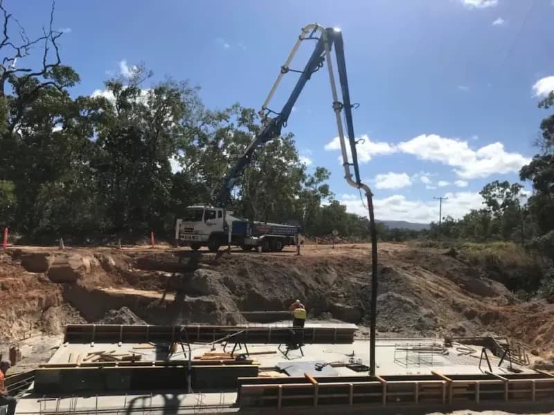 Concrete Pump Truck Pouring Concrete — Far Northern Concrete Pumping, servicing Tully QLD