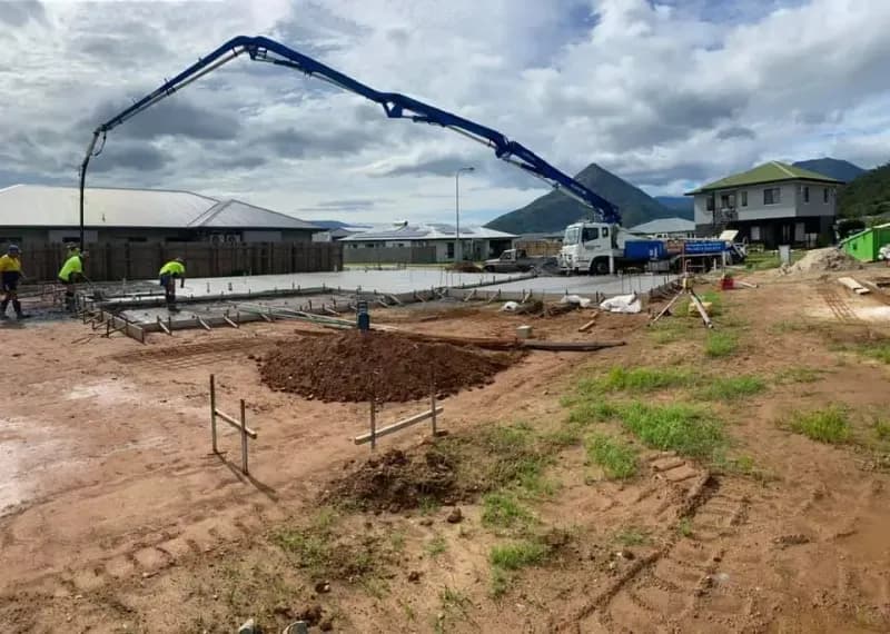 Construction Site: Concrete Being Poured for a Foundation — Far Northern Concrete Pumping, servicing Trinity Park QLD