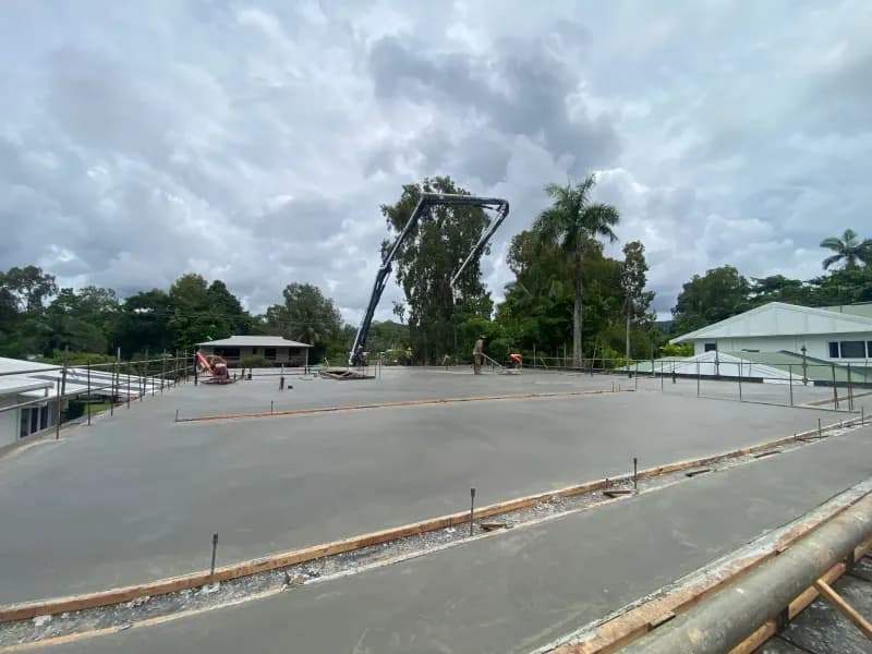 A Concrete Slab Being Poured — Far Northern Concrete Pumping, servicing Earlville QLD